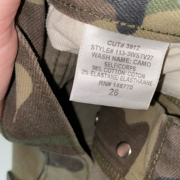 RE/DONE NWT HIGH RISE STOVE PIPE CAMO JEANS LUXURY DESIGNER UPCYCLE BRAND - Picture 5 of 14